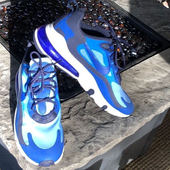 Nike Air Max 270 React Pacific/Hyper Blue CI3866 400 running Size 8.5 men's - Picture 1 of 16